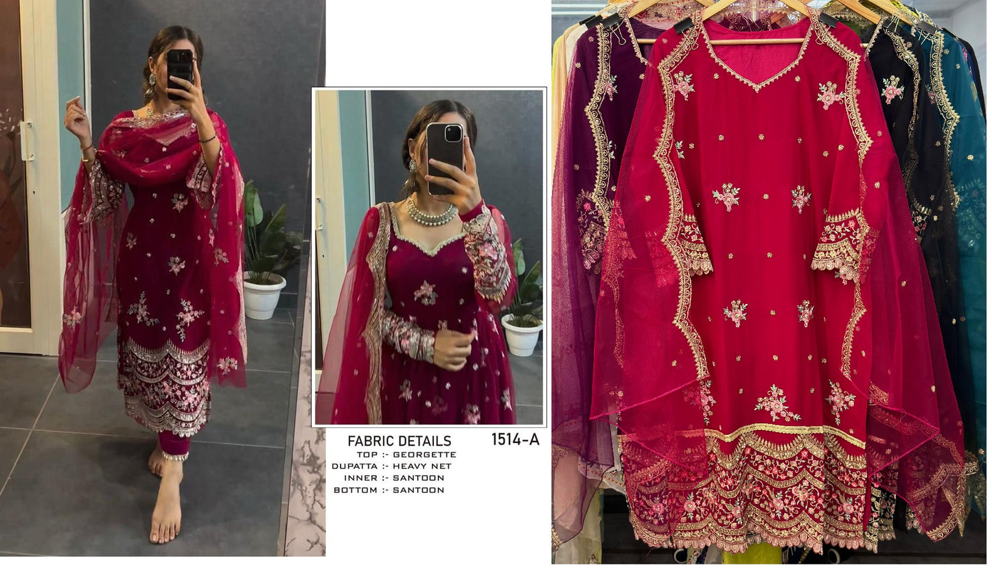 1514A Husnara Semi Stitched Suits