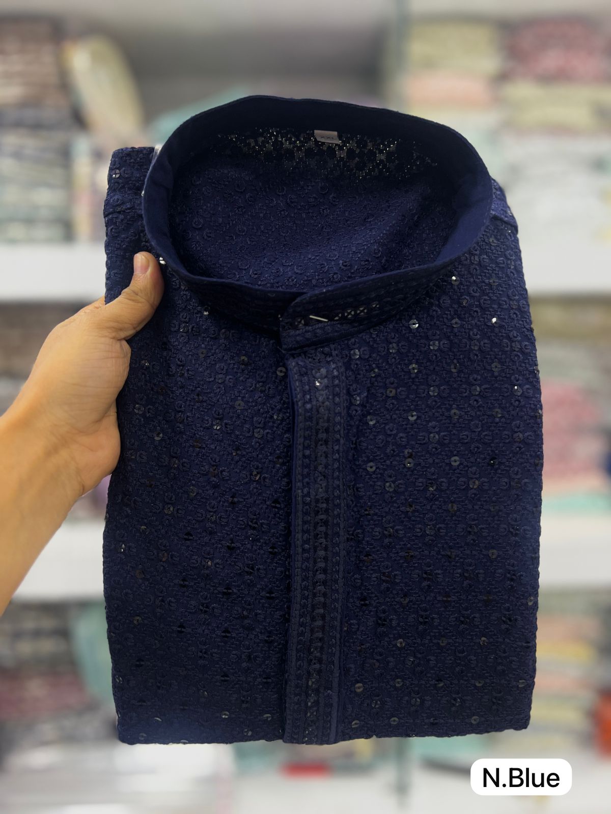 Mewaadi Sardar Desi Boys Navy Blue Bluehills Mens Kurta