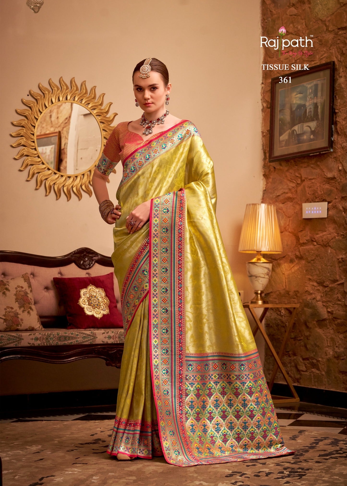 361 Maheswari Rajpath Tissue Silk Sarees