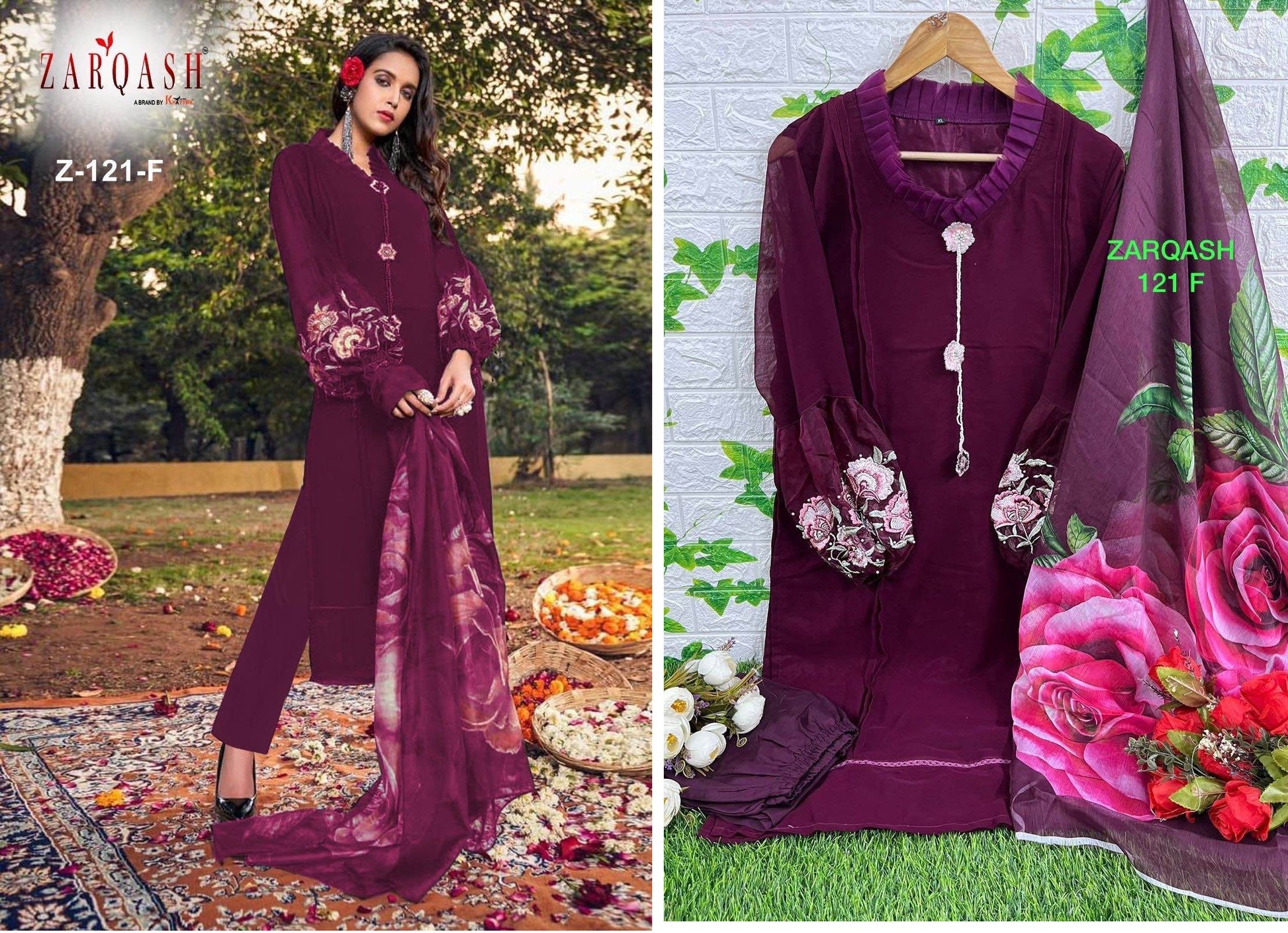 Z-121F Zarqash Pakistani Readymade Suits