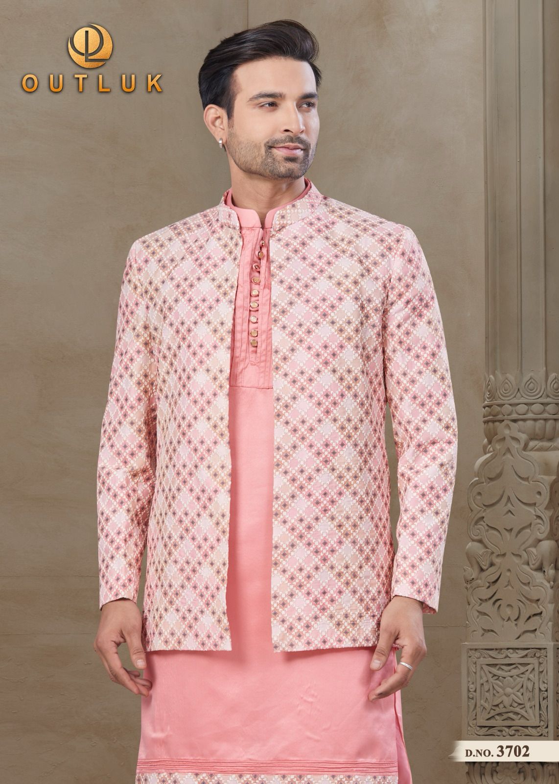 3702 Wedding Collection Vol 37 Outluk Jacket Mens Kurta Pyjama