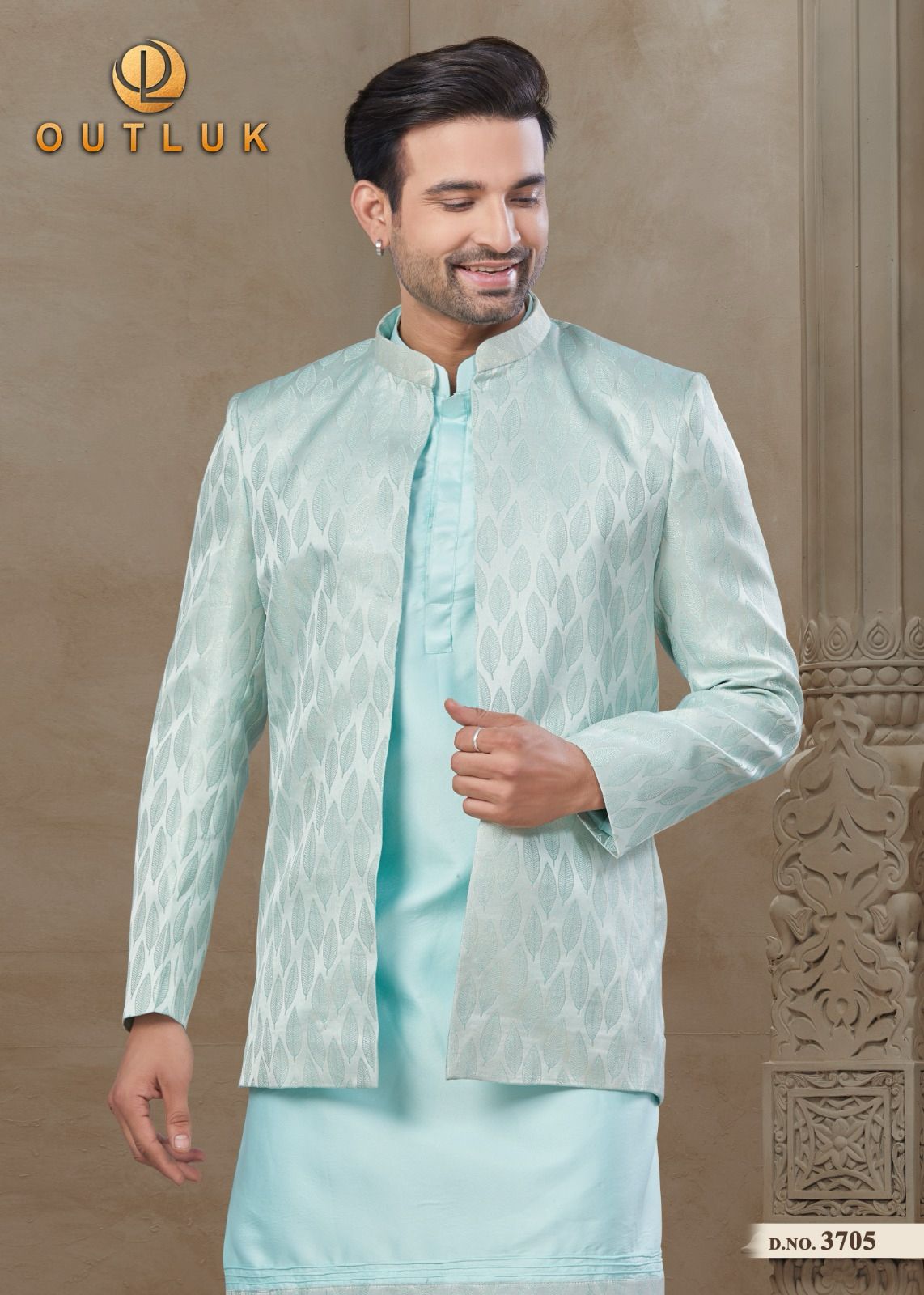 3705 Wedding Collection Vol 37 Outluk Jacket Mens Kurta Pyjama