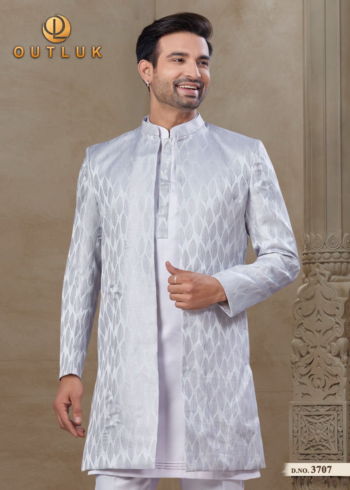 3707 Wedding Collection Vol 37 Outluk Jacket Mens Kurta Pyjama