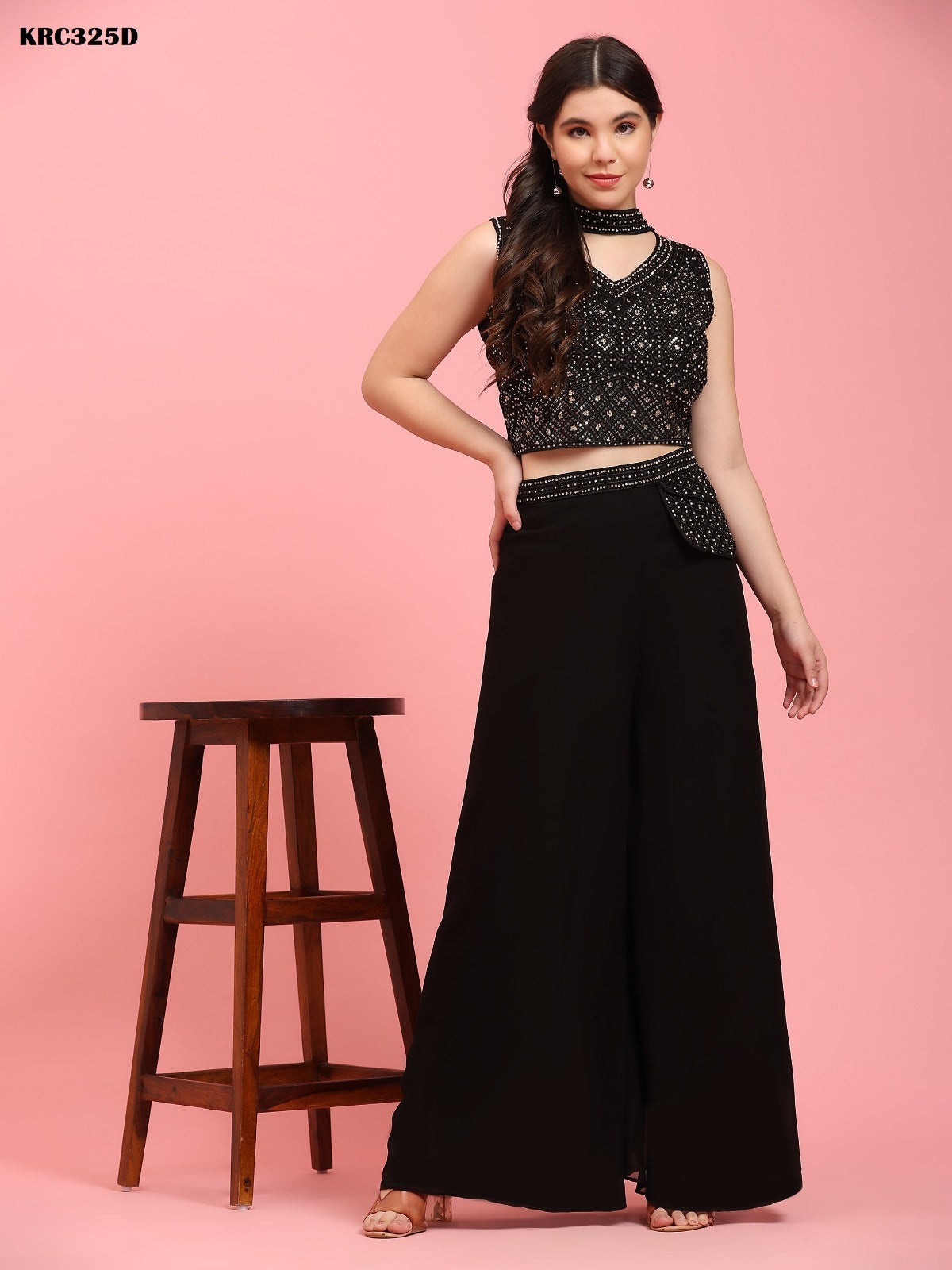 325D Amoha Crop Top Plazzo Set