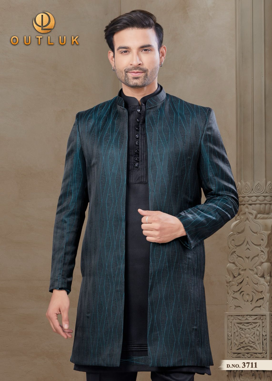 3711 Wedding Collection Vol 37 Outluk Jacket Mens Kurta Pyjama