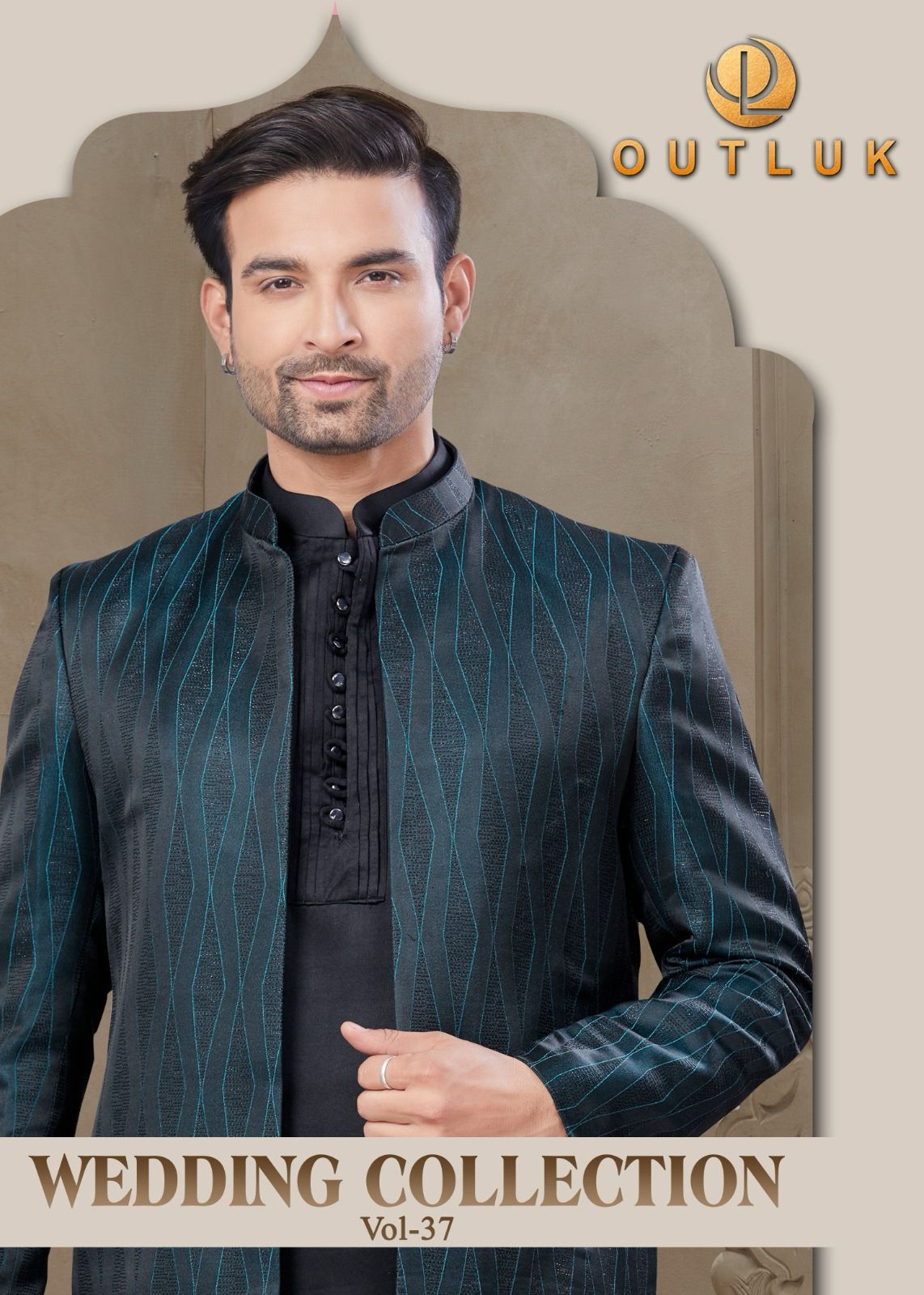 3711 Wedding Collection Vol 37 Outluk Jacket Mens Kurta Pyjama