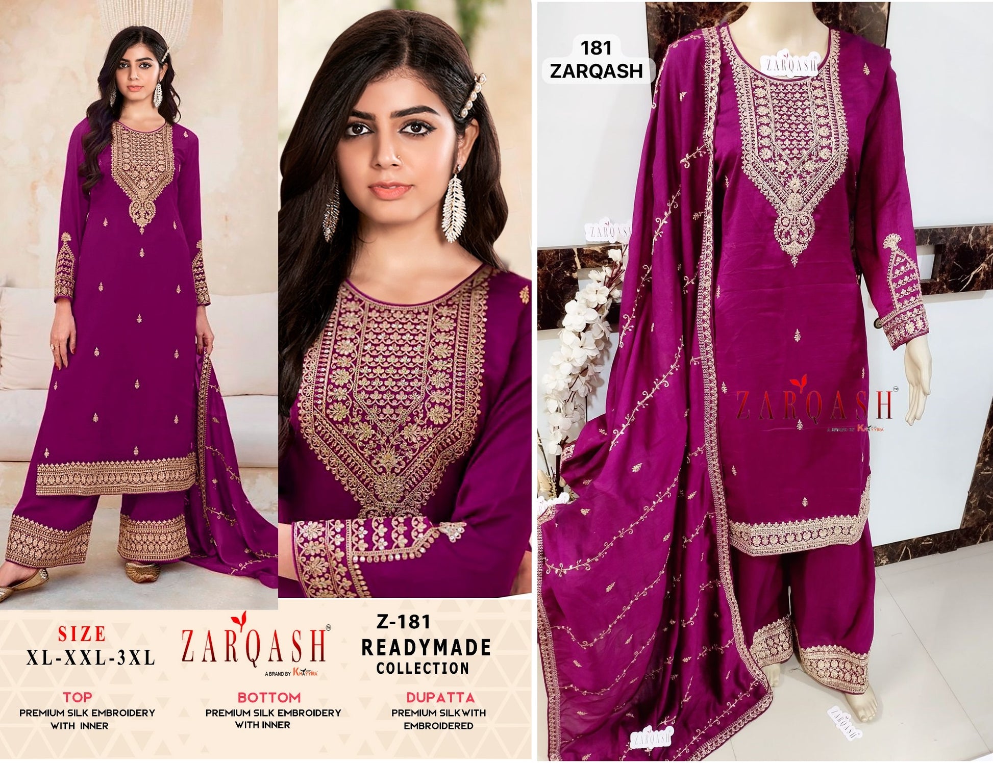 181 Five Star Zarqash Pakistani Readymade Suits