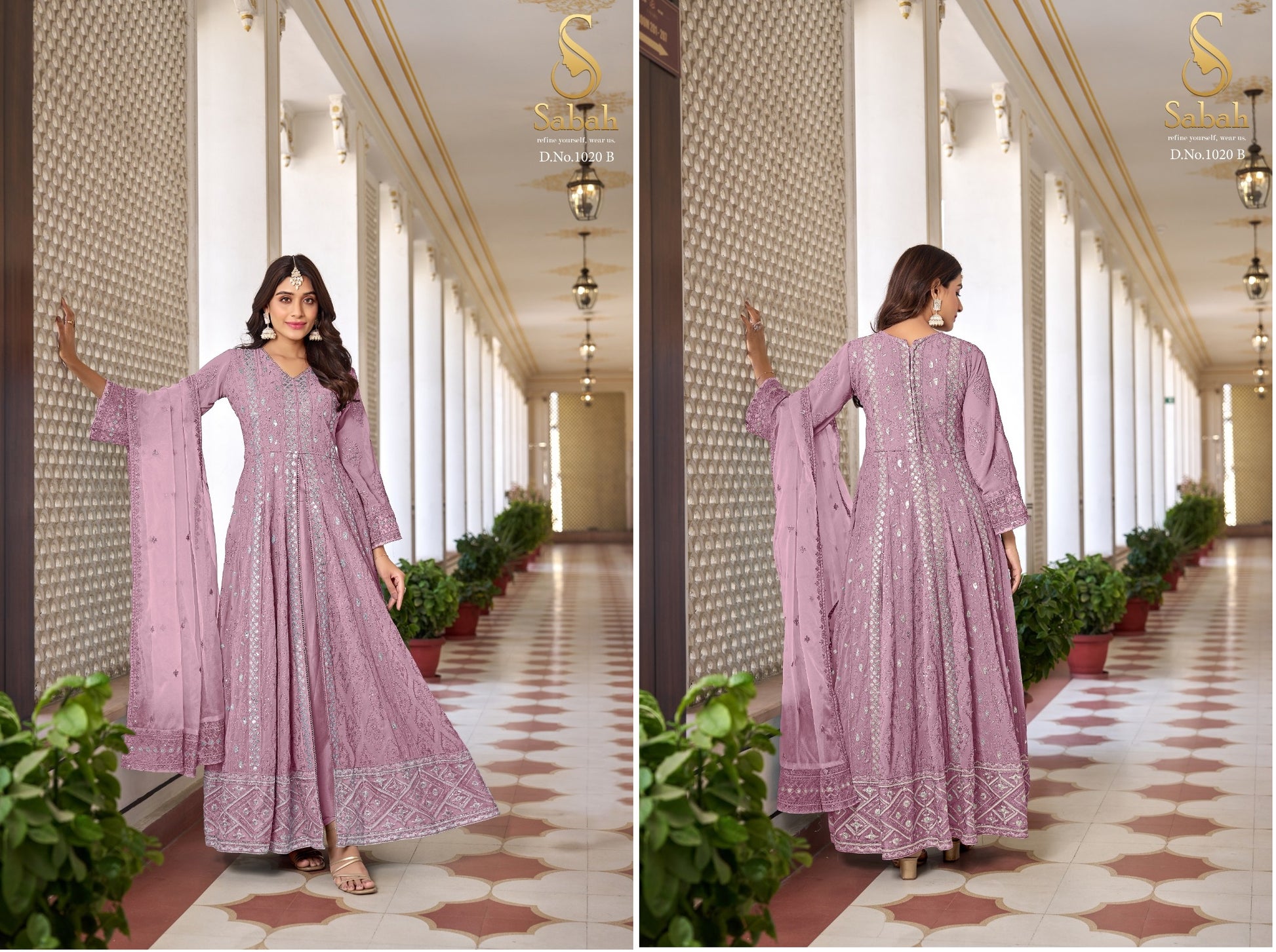 1020B Ruhani Sabah Unstitched Suits