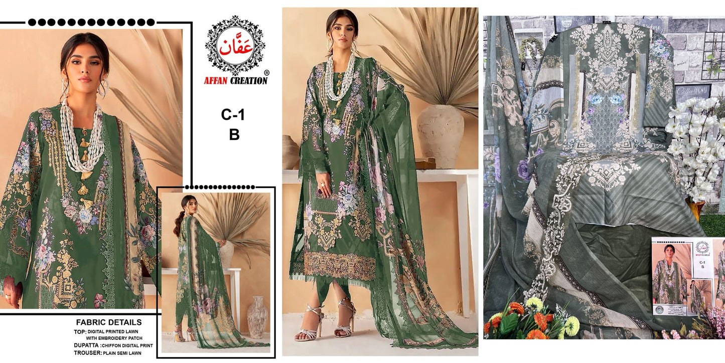 C-1B Affan Creation Pakistani Salwar Suits