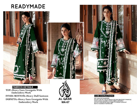 Ma-67Green Al Qasr Pakistani Readymade Suits