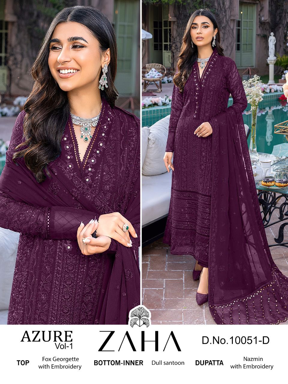 10051D Zaha Pakistani Salwar Suits