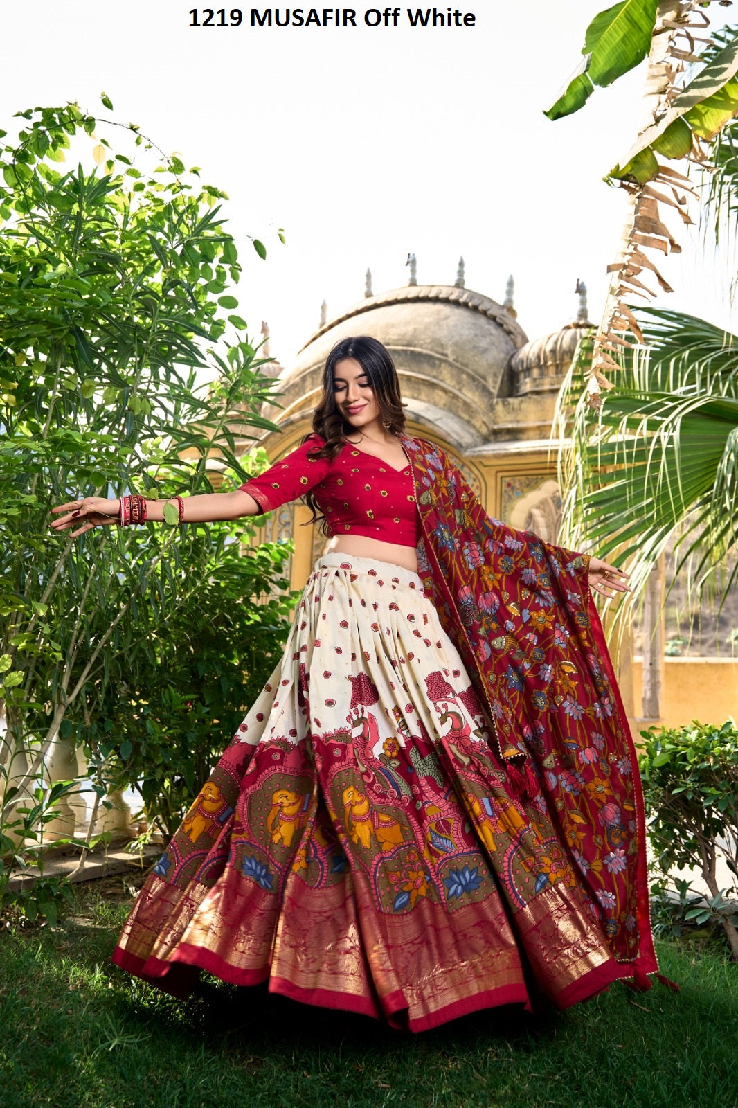 1219 Musafir Off White Lnb Lehenga Choli