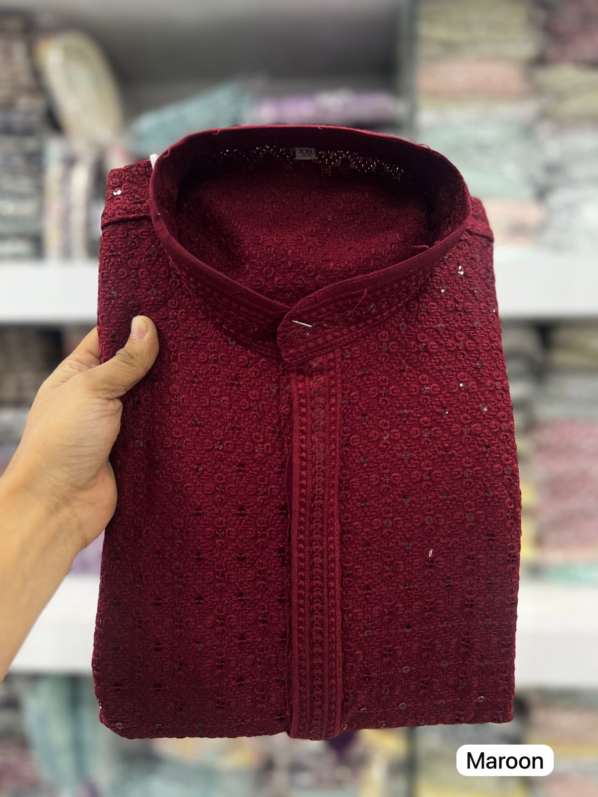Mewaadi Sardar Desi Boys Maroon Bluehills Mens Kurta