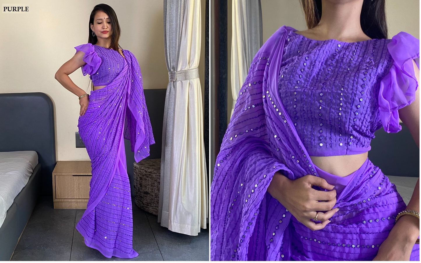 Suman Purple Bt Sarees