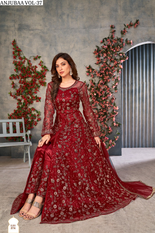 374 Vol 37 Anjubaa Anarkali Unstitched Suits