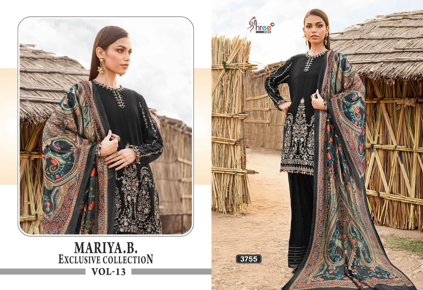 3755 Maria B Exclusive Collection Vol 13 Shree Fabs Reyon Pakistani Salwar Suits