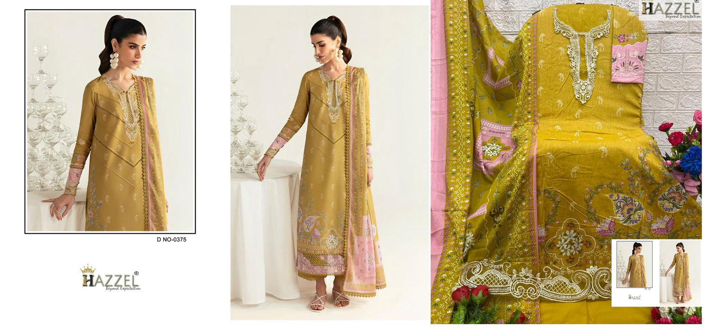 375 Hazzel Pure Cotton Pakistani Salwar Suits
