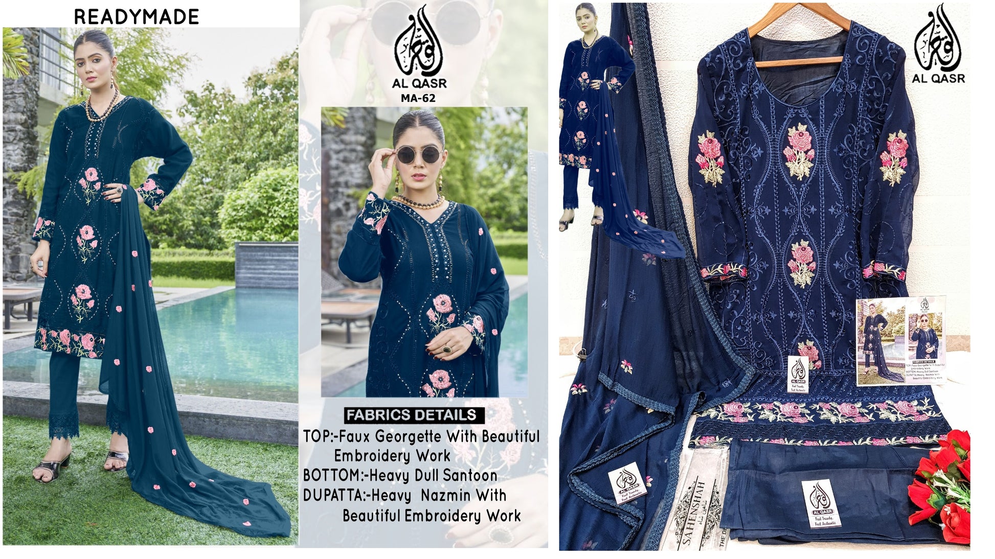 Ma-62-Blue Al Qasr Pakistani Readymade Suits