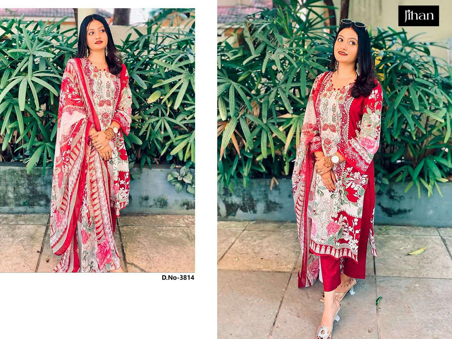 3814 Jihan Printed Pakistani Patch Suits