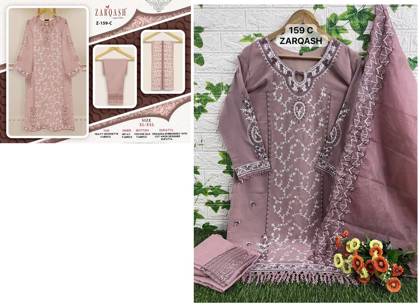 Z-159-C Zarqash Pakistani Readymade Suits