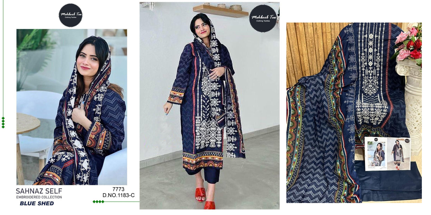 1183-C Mehboob Tex Pakistani Salwar Suits