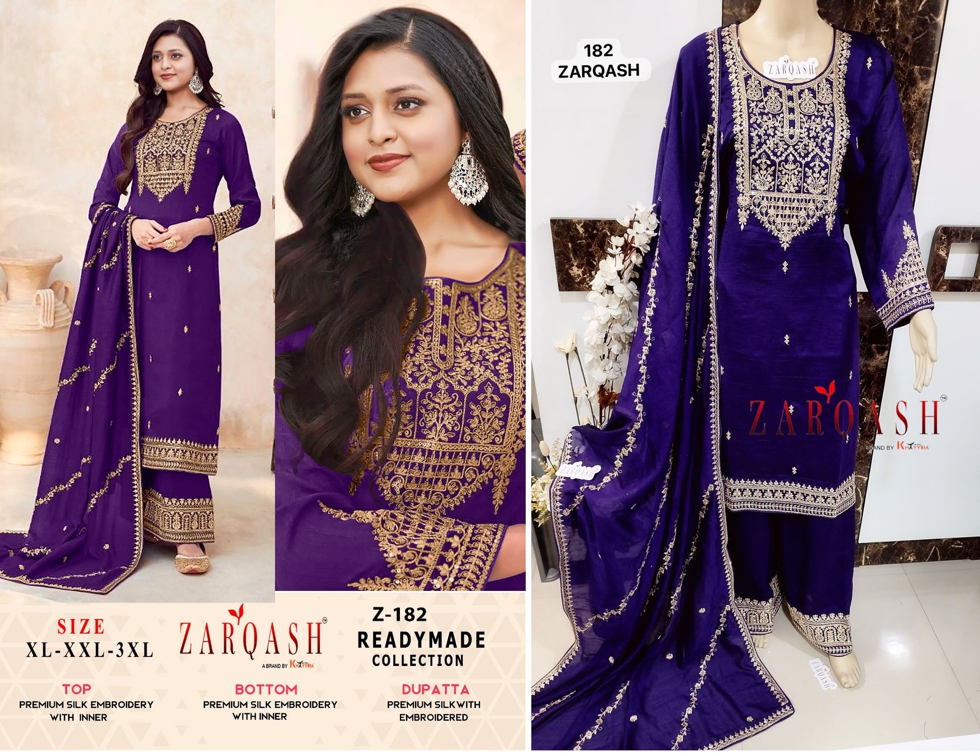 182 Five Star Zarqash Pakistani Readymade Suits