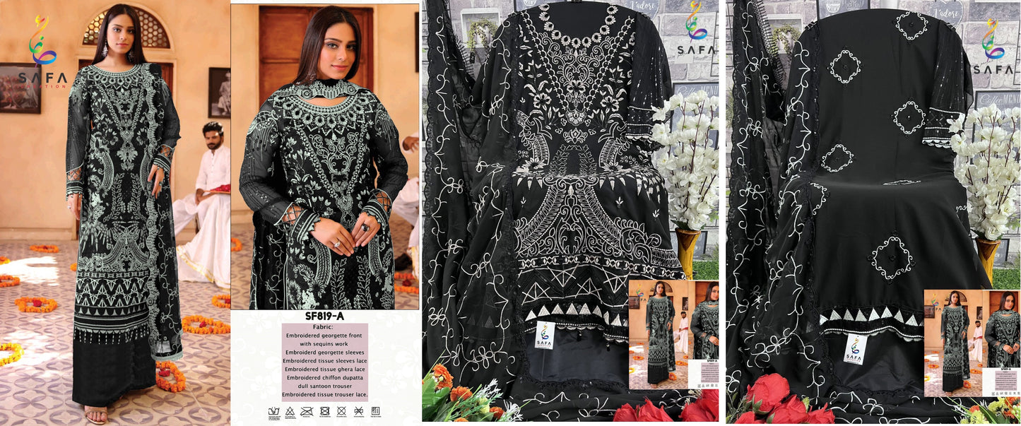 819A Safa Creation Pakistani Salwar Suits