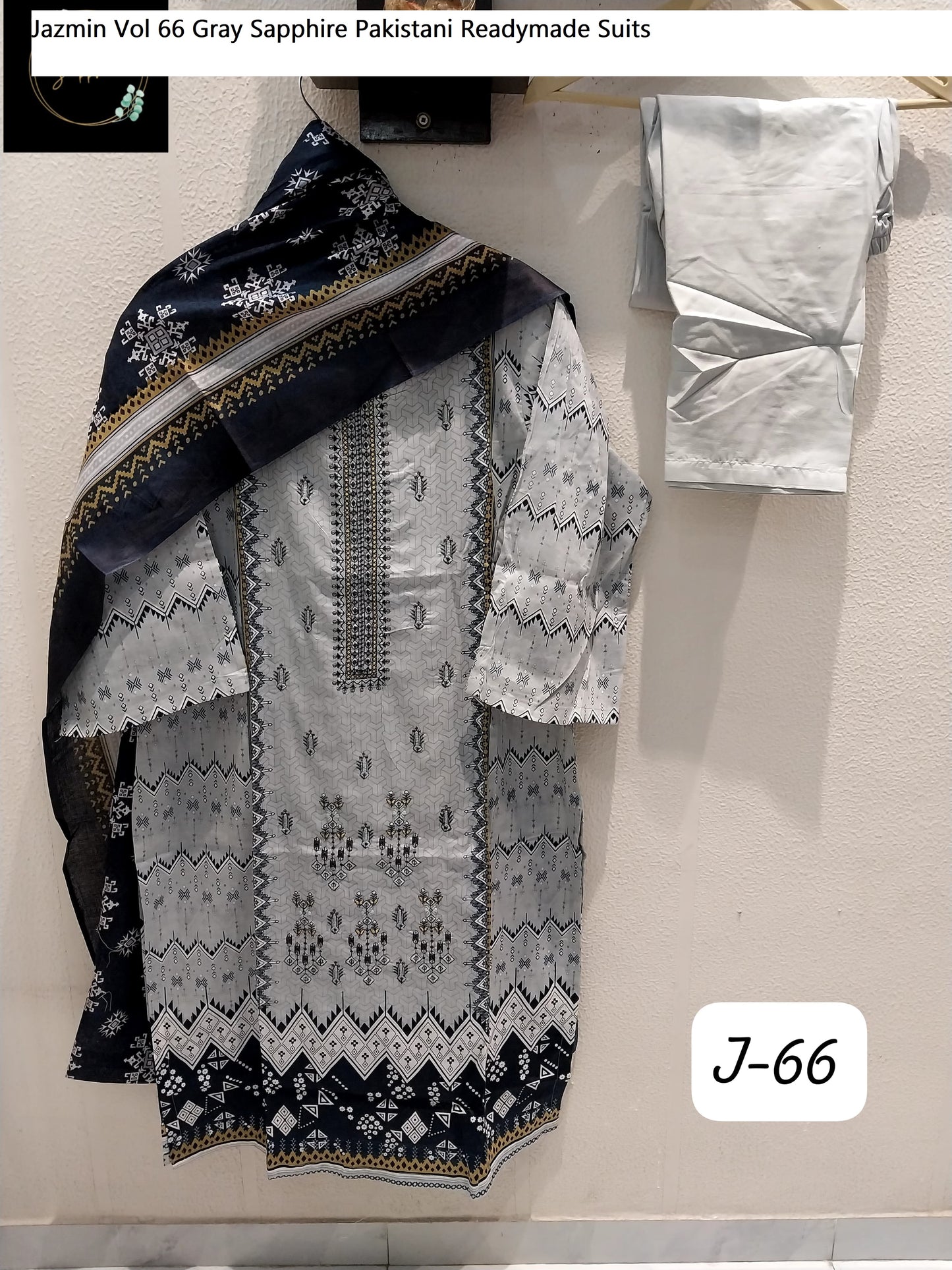 Jazmin Vol 66 Gray Sapphire Pakistani Readymade Suits