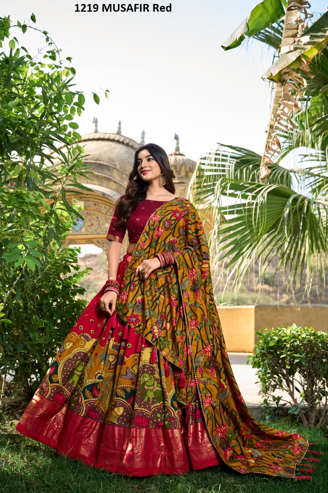 1219 Musafir Red Lnb Lehenga Choli
