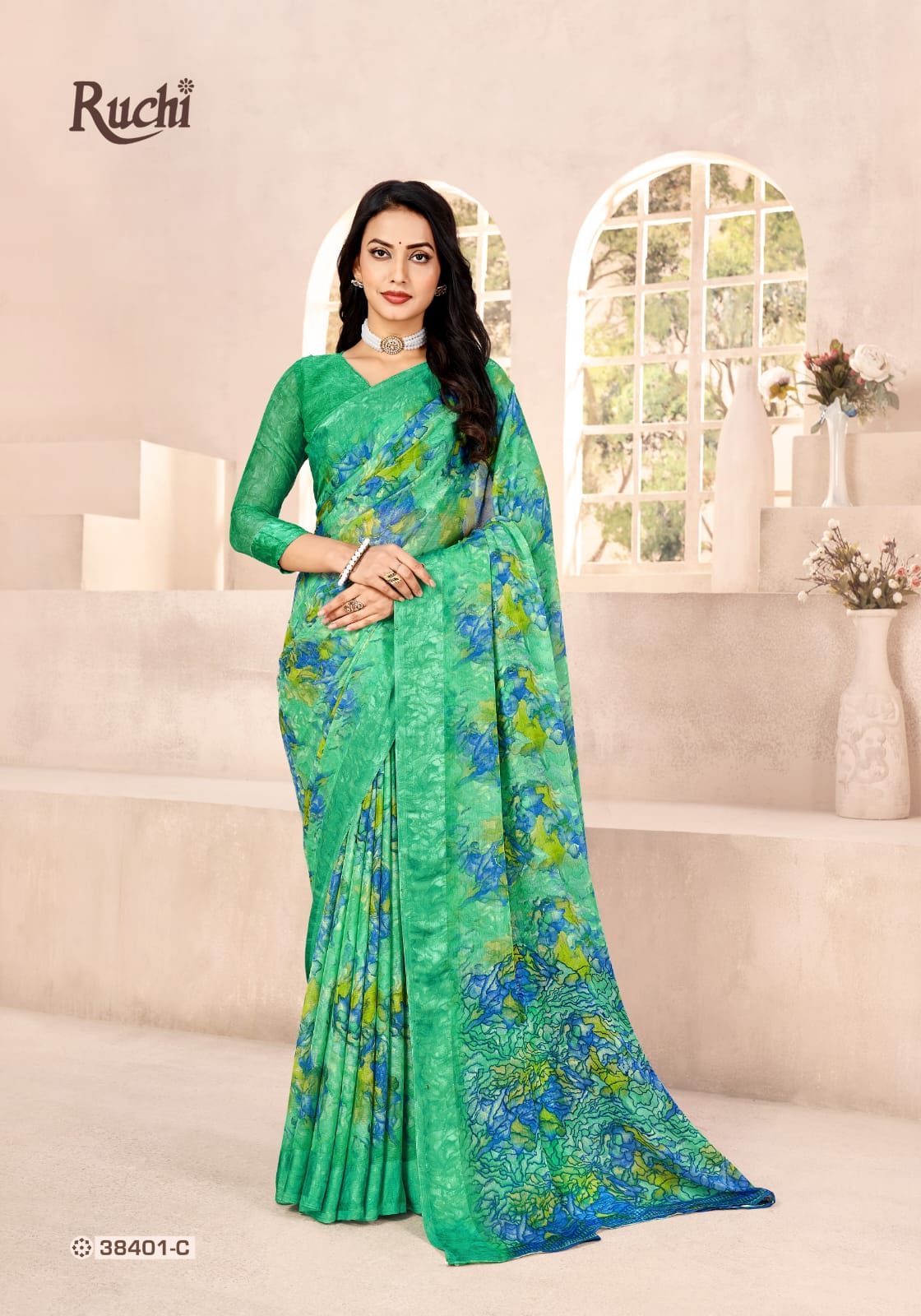 38401C Cherry Vol 41 Ruchi Chiffon Sarees