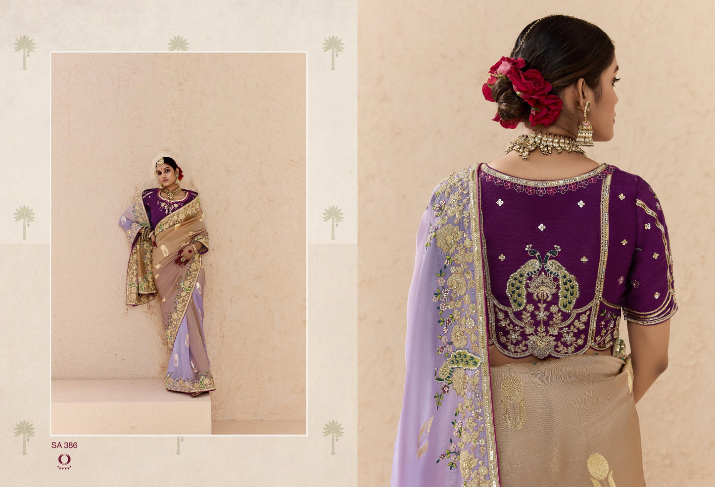 386 Shehnai Sindhuri Kimora Embroidery Sarees