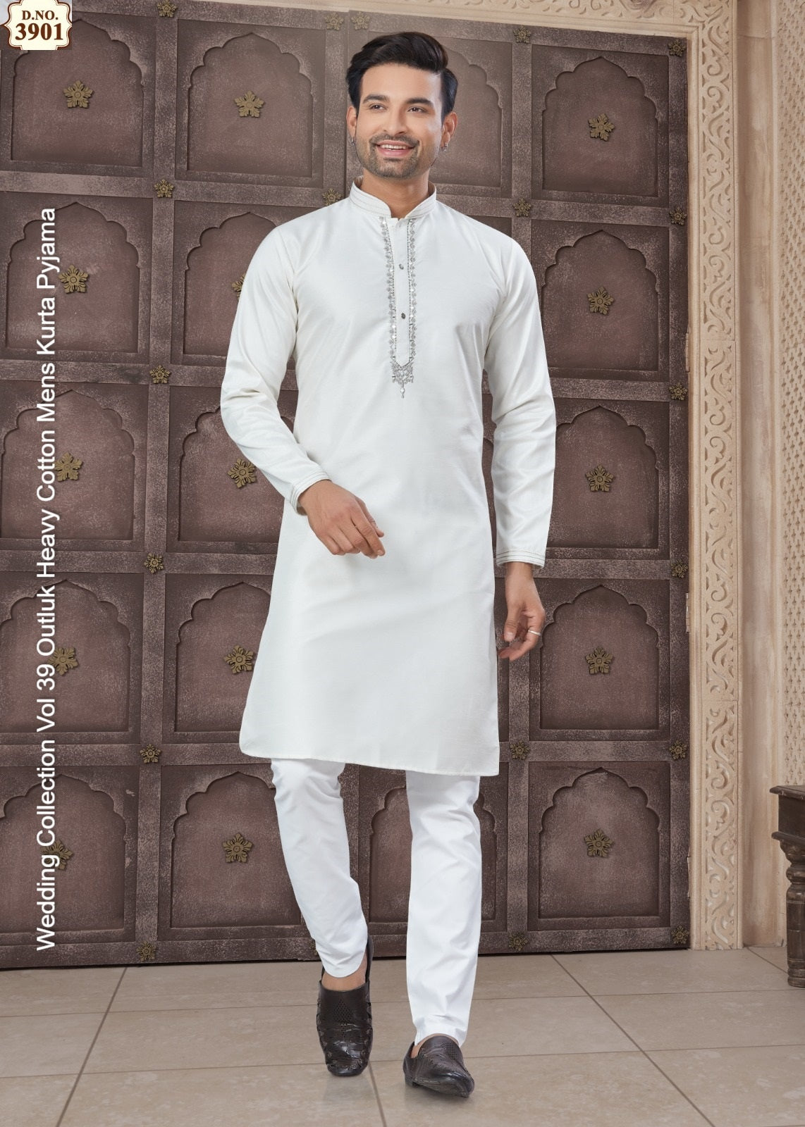 3901 Wedding Collection Vol 39 Outluk Heavy Cotton Mens Kurta Pyjama
