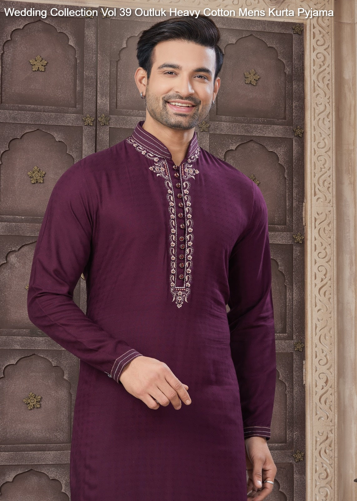 3906 Wedding Collection Vol 39 Outluk Heavy Cotton Mens Kurta Pyjama