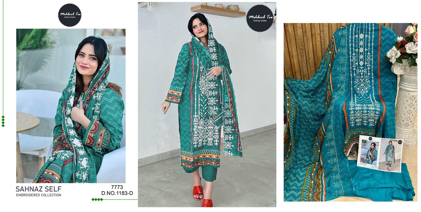 1183-D Mehboob Tex Pakistani Salwar Suits