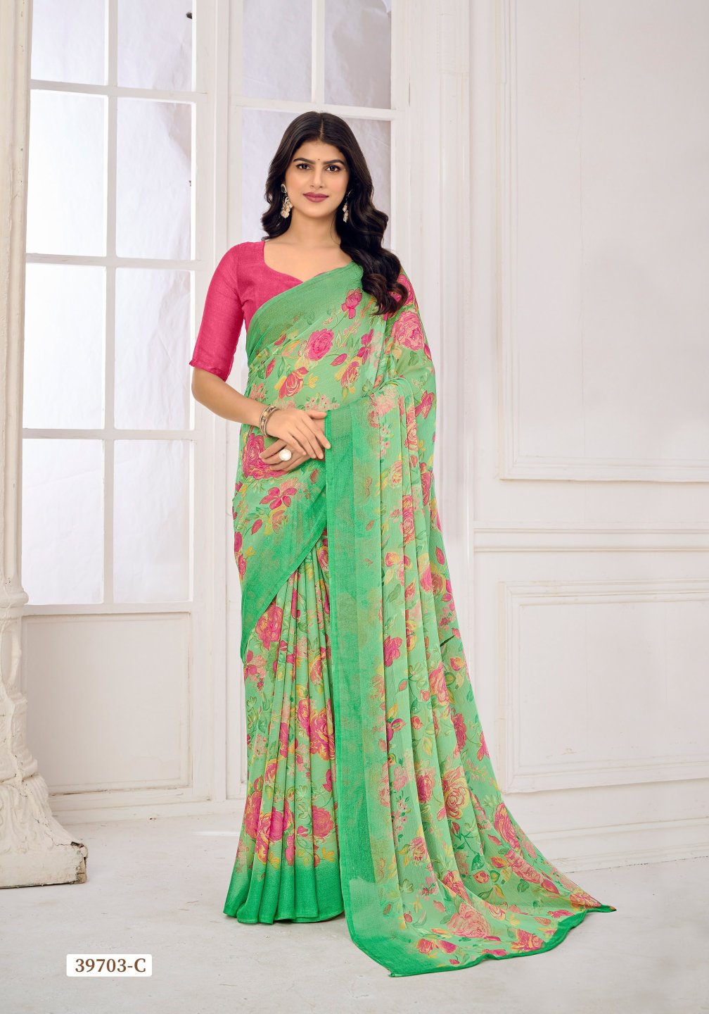 39703C Star Vol 185 Ruchi Chiffon Sarees