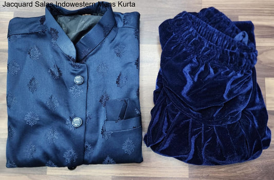 Jacquard Salas Indowestern Mens Kurta