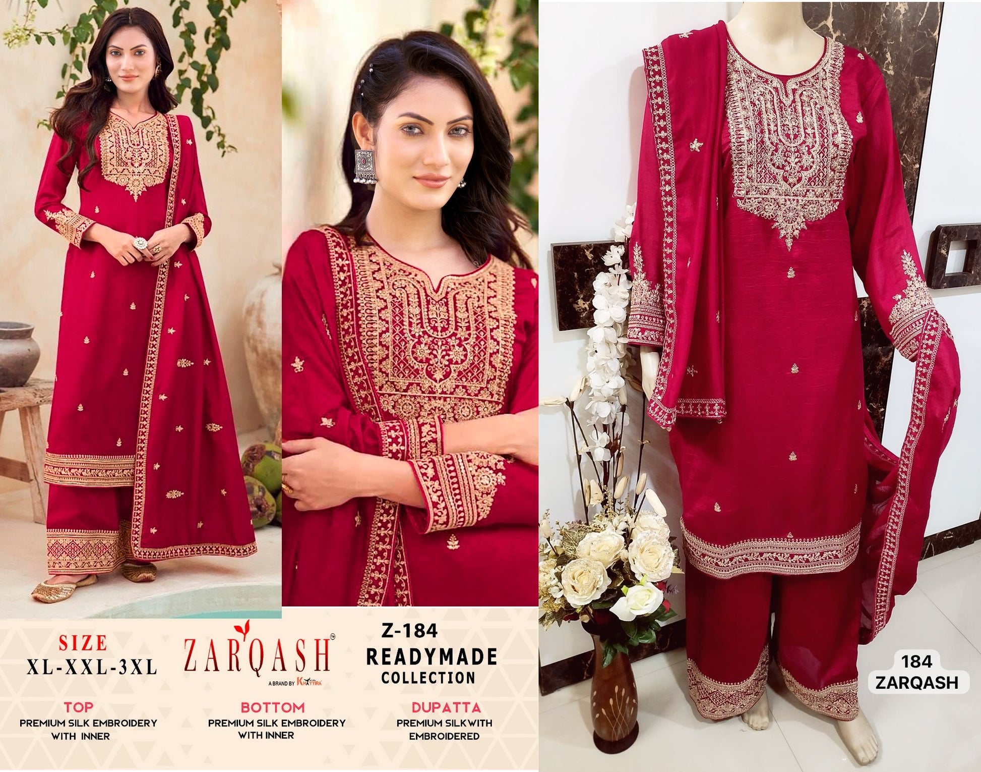 184 Five Star Zarqash Pakistani Readymade Suits