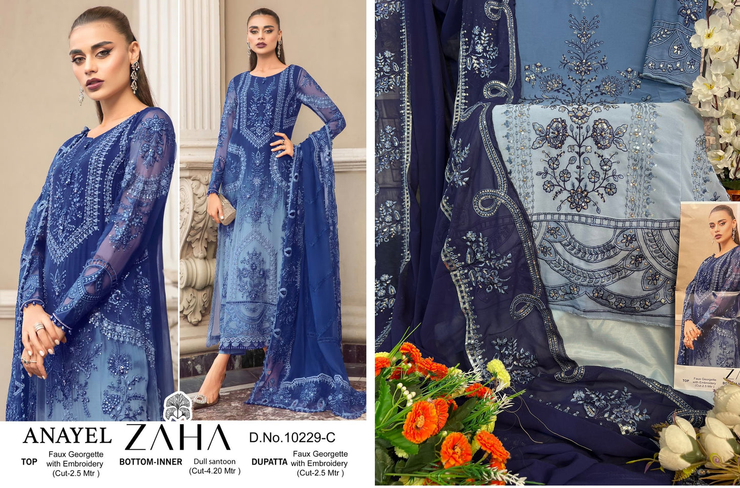 10229C Zaha Pakistani Salwar Suits