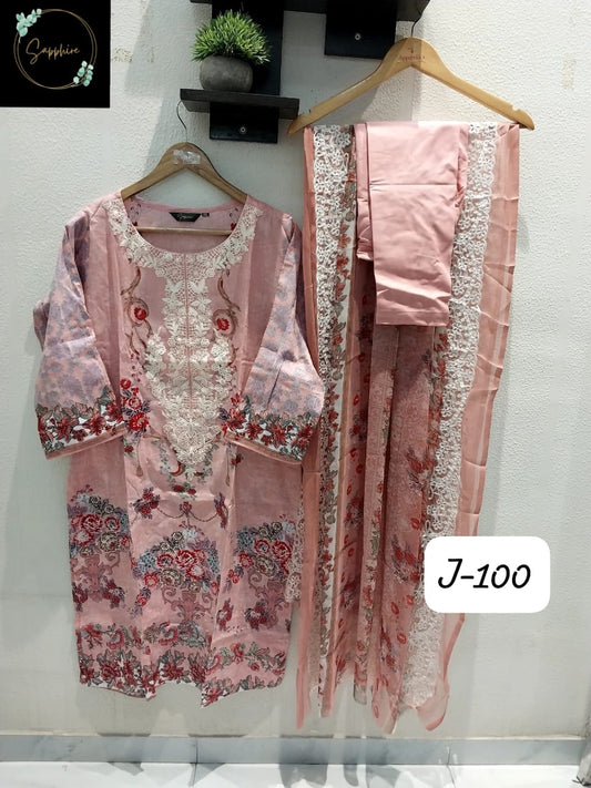 Jazmin Vol 100 Peach Sapphire Pakistani Readymade Suits