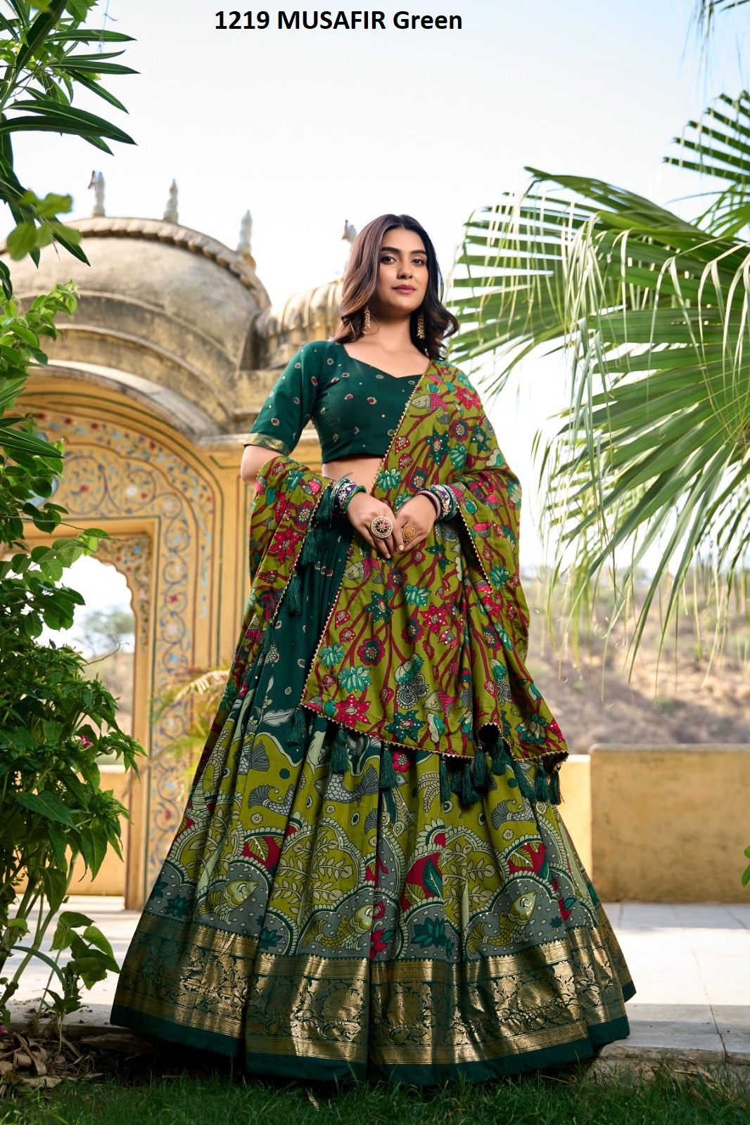 1219 Musafir Green Lnb Lehenga Choli