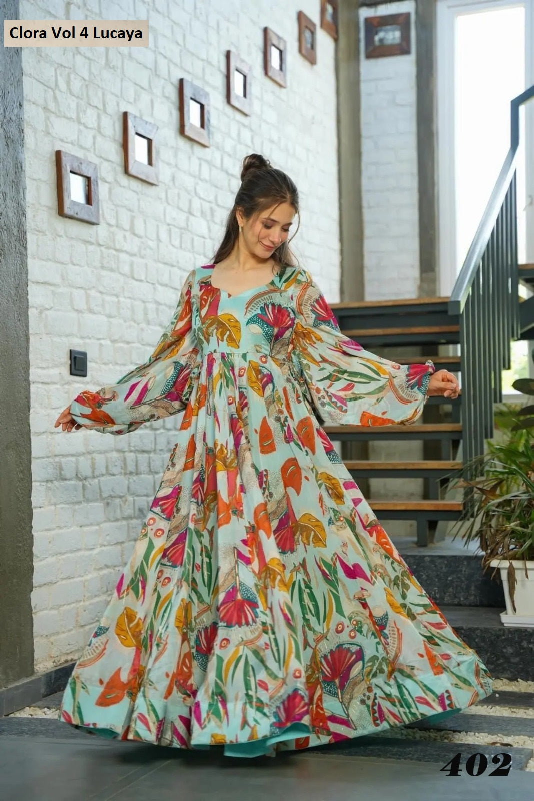 402 Clora Vol 4 Lucaya Anarkali One Piece Gown