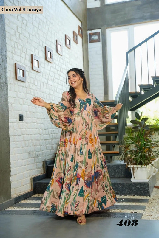 403 Clora Vol 4 Lucaya Anarkali One Piece Gown