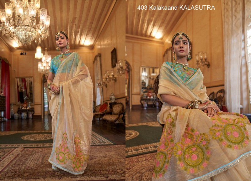 403 Kalasutra Kalakaand Gold Tissue Sarees
