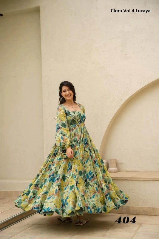 404 Clora Vol 4 Lucaya Anarkali One Piece Gown