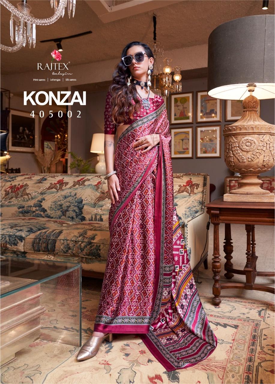 405002 Konzai Rajtex Creepe Sarees