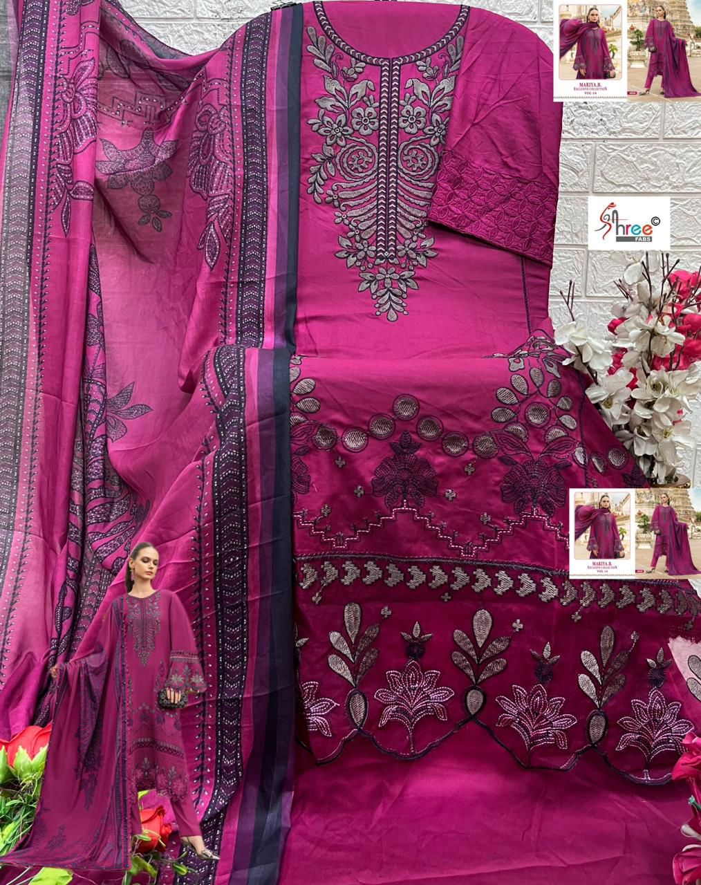 4086 Mariya B Exclusive Collection Vol 14 Shree Fabs Heavy Rayon Pakistani Salwar Suits