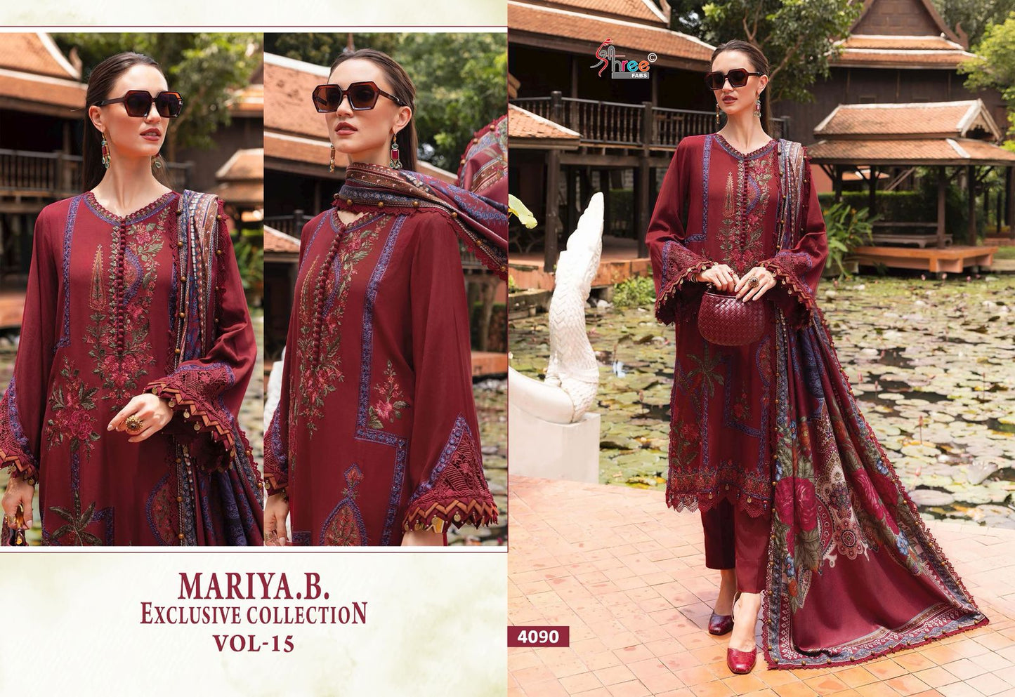 4091 Mariya B Exclusive Collection Vol 15 Shree Fabs Heavy Rayon Pakistani Salwar Suits