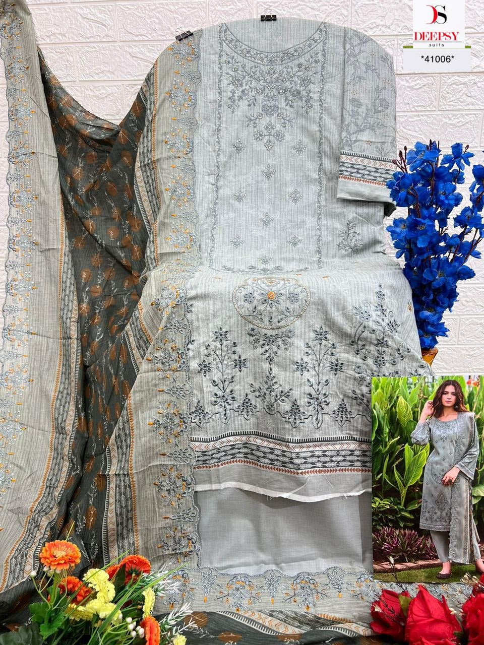 41006 Bin Saeed 11 Deepsy Embroidery Karachi Unstitched Suits