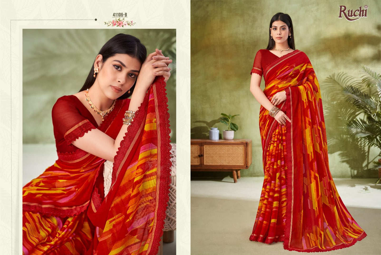 41104B Savera Vol 11 Ruchi Chiffon Sarees