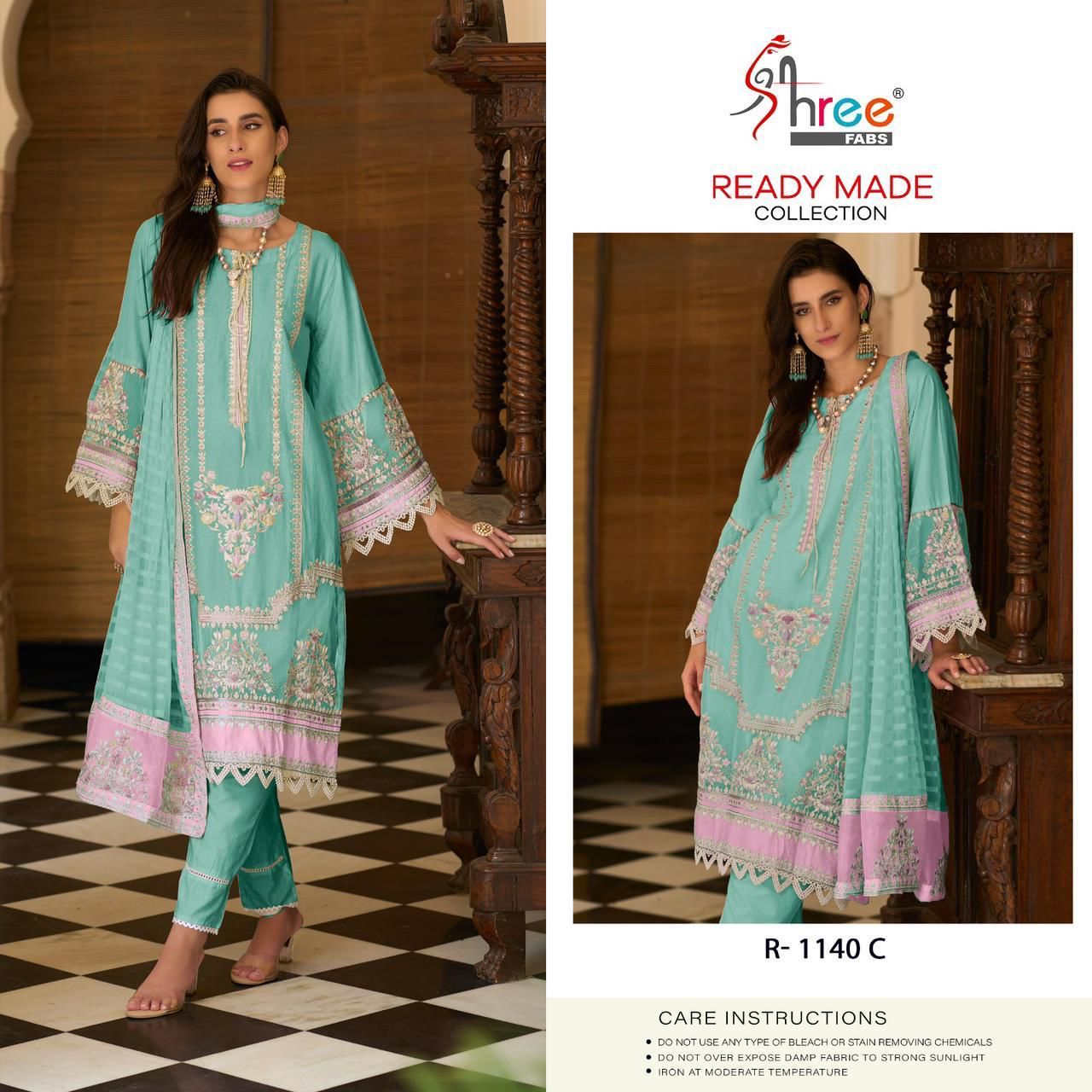 R-1140-C Shree Fabs Pakistani Readymade Suits